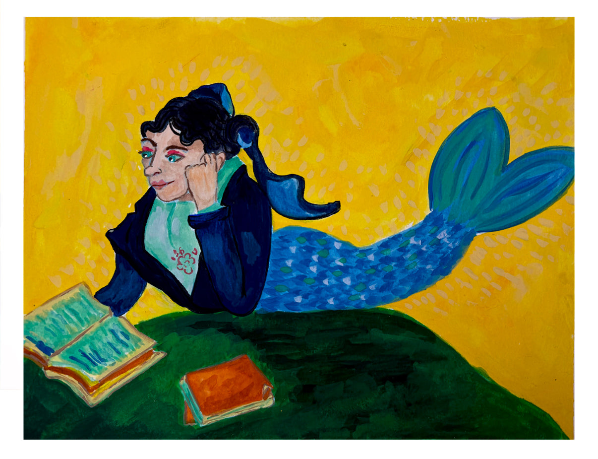 Reading Mermaid Print